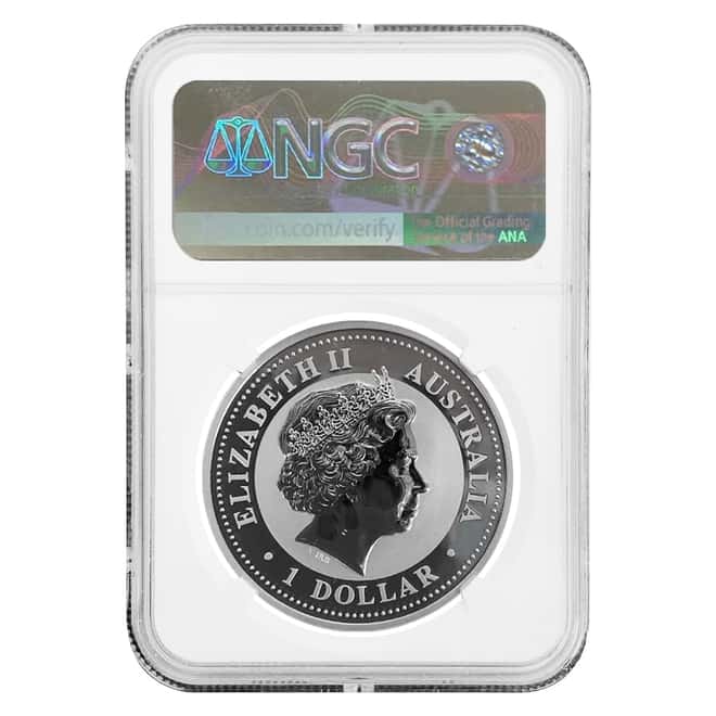 2000 1 oz Silver Lunar Year of The Dragon Australian Perth Mint NGC MS 70