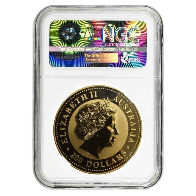 2000 2 oz Gold Lunar Year of The Dragon Australia Perth Mint NGC MS 69