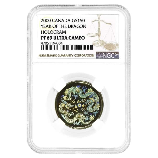 2000 Canada Lunar Dragon Hologram Gold Coin NGC PF 69 UCAM