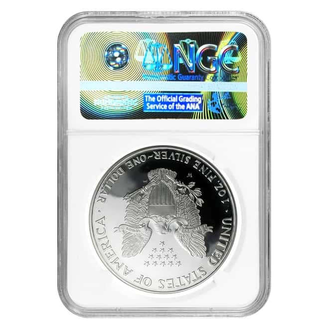 2001-W 1 oz Proof Silver American Eagle NGC PF 70 UCAM (Edmund C. Moy Signature)
