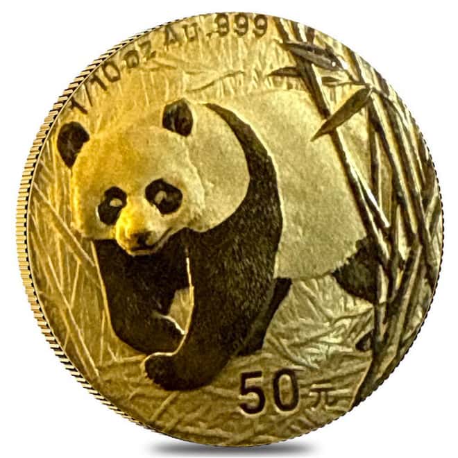 2001 1/10 oz Chinese Gold Panda 50 Yuan .999 Fine BU (Sealed)
