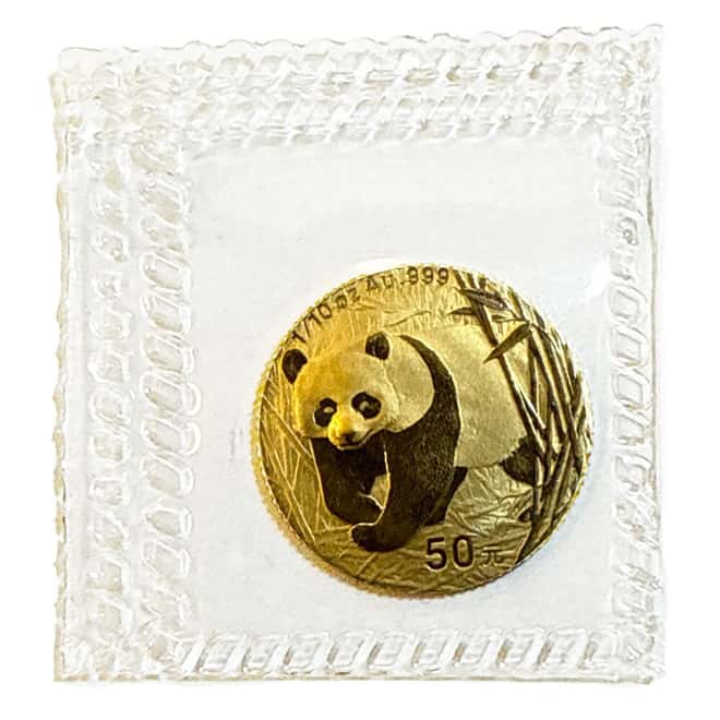 2001 1/10 oz Chinese Gold Panda 50 Yuan .999 Fine BU (Sealed)