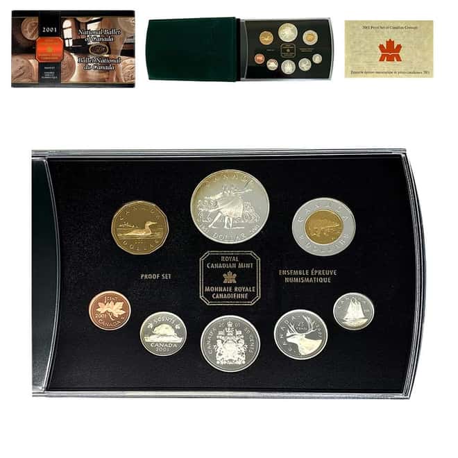 2001 1.69 oz National Ballet of Canada Proof Silver 8-Coin Set .925 Fine (w/Box & COA)