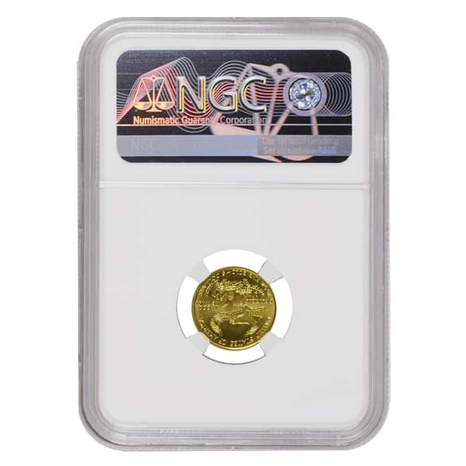 2001 1/10 oz $5 Gold American Eagle NGC MS 69 Mint Error (Obv Misaligned Die)