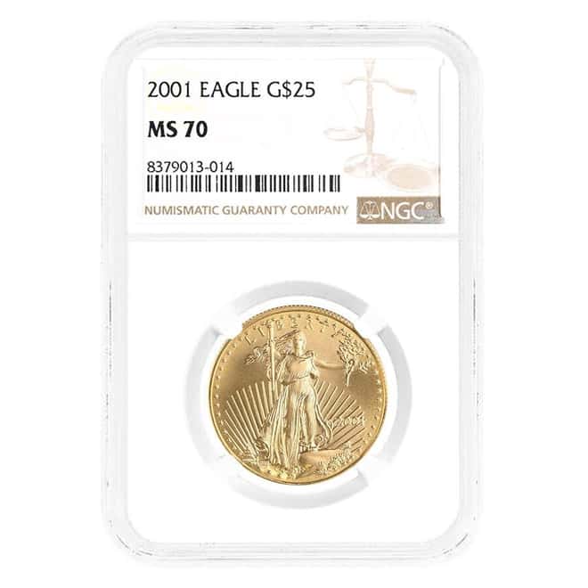 2001 1/2 oz $25 Gold American Eagle NGC MS 70