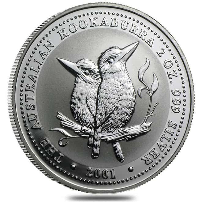 2001 2 oz Silver Australian Kookaburra Perth Mint BU