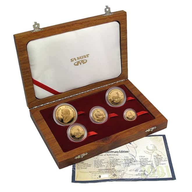 2001 South Africa 2.1 oz Proof Gold Krugerrand 40th Anniversary Set