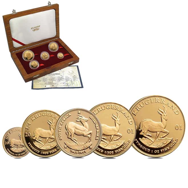 2001 South Africa 2.1 oz Proof Gold Krugerrand 40th Anniversary Set