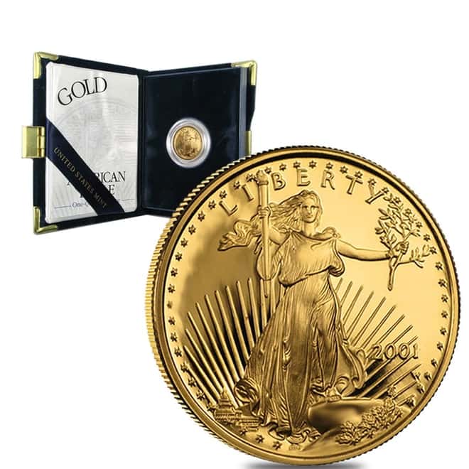2001 W 1/4 oz $10 Proof Gold American Eagle (w/Box & COA)