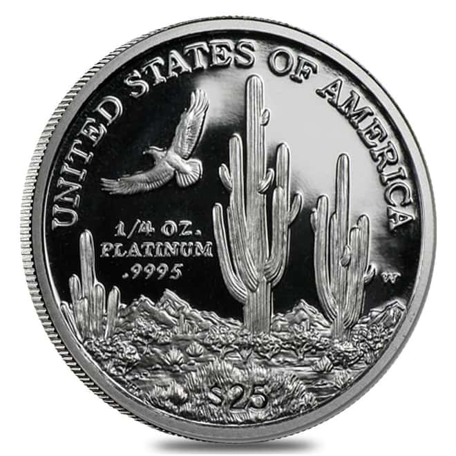 2001 W 1/4 oz $25 Platinum American Eagle Proof Coin (w/Box & COA)
