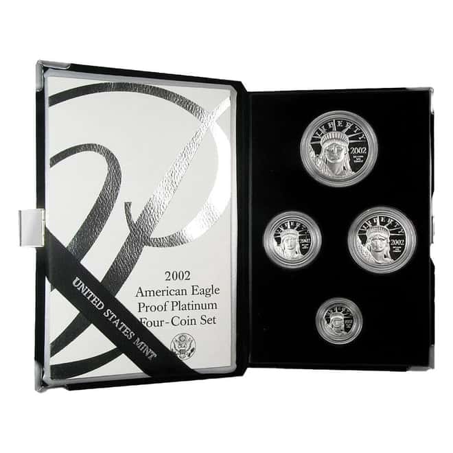 2002-W 1.85 oz Proof Platinum American Eagle 4-Coin Set (w/Box & COA)