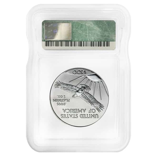 2002 1 oz $100 Platinum American Eagle ICG MS 70