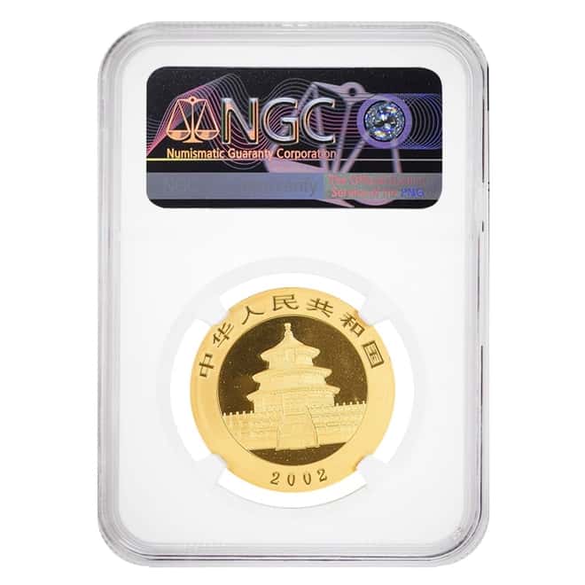2002 1 oz Chinese Gold Panda 500 Yuan NGC MS 69