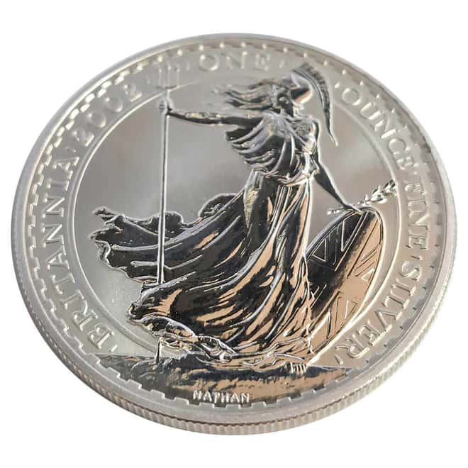 2002 Great Britain 1 oz Silver Britannia .958 Fine BU