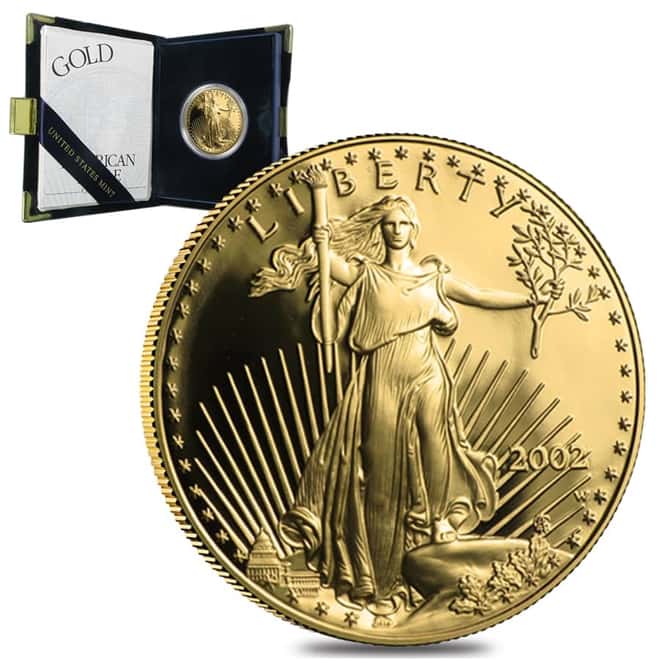 2002 W 1 oz $50 Proof Gold American Eagle (w/Box & COA)