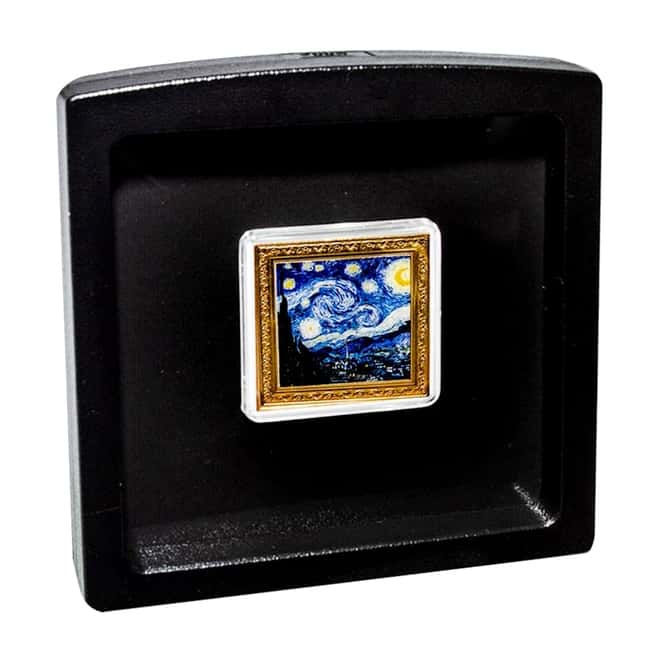 2020 Niue 1 oz Colorized Silver The Starry Night Vincent van Gogh Coin (w/Box & COA)