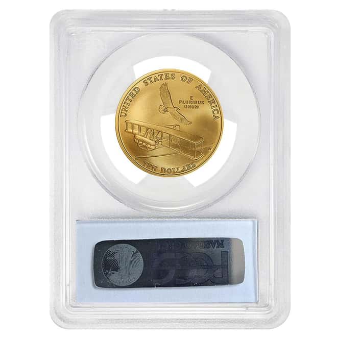 2003-W $10 First Flight Commemorative Gold Coin PCGS MS 70