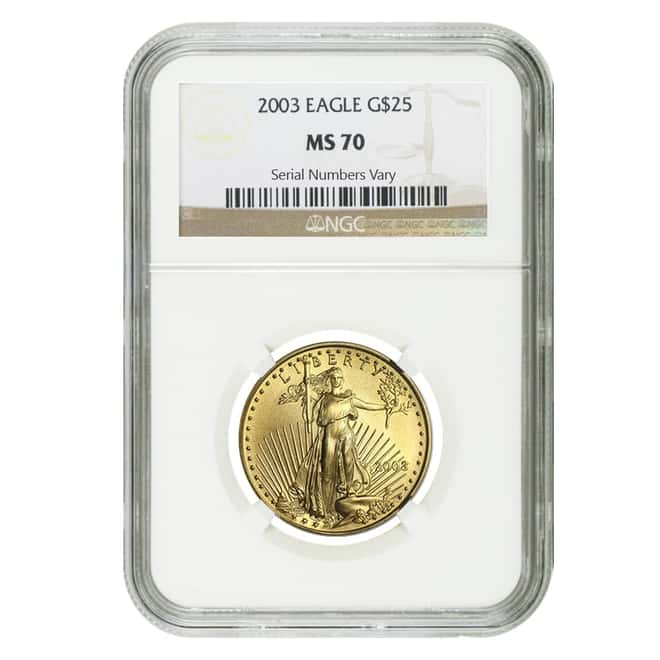 2003 1/2 oz $25 Gold American Eagle NGC MS 70