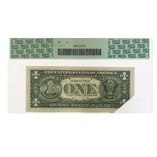 2003 $1 Federal Reserve Currency Note Error PCGS AU 50 PPQ (Printed Foldover)