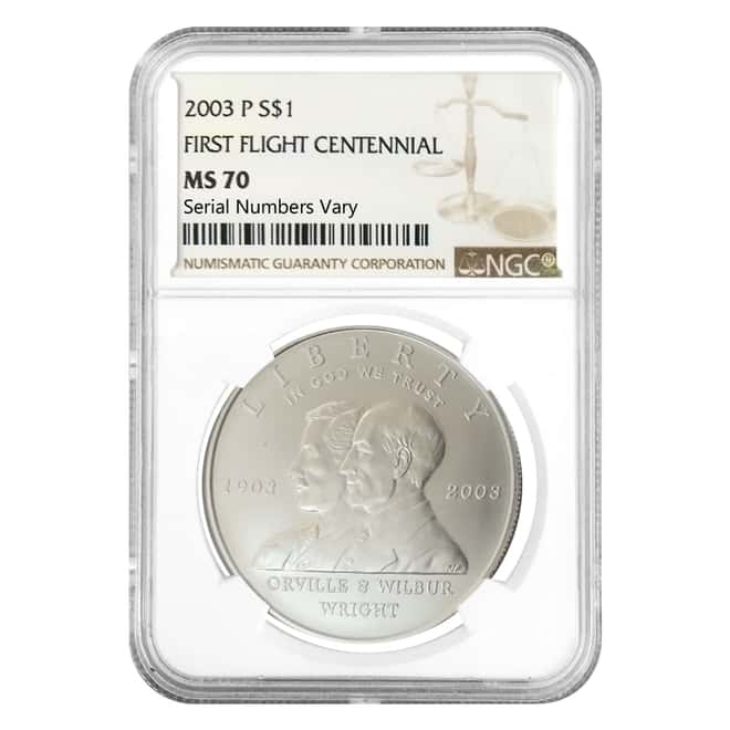 2003 P First Flight Centennial $1 Silver Dollar Commemorative NGC MS 70