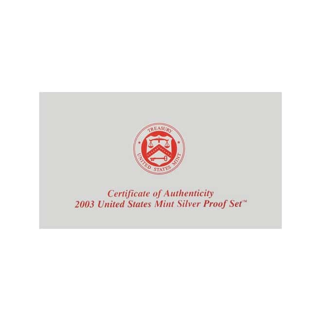 2003-S US Mint Proof Silver Set (w/Box & COA)