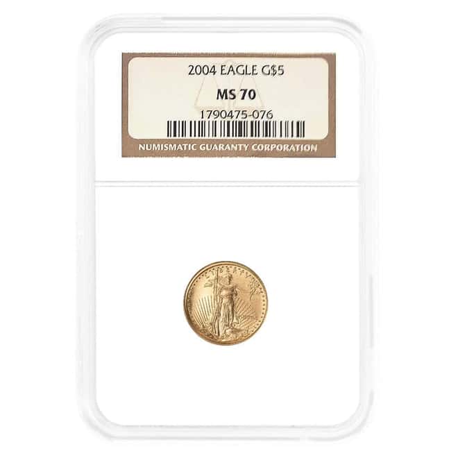 2004 1/10 oz $5 Gold American Eagle NGC MS 70