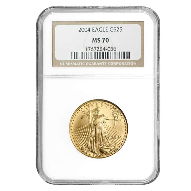 2004 1/2 oz $25 Gold American Eagle NGC MS 70