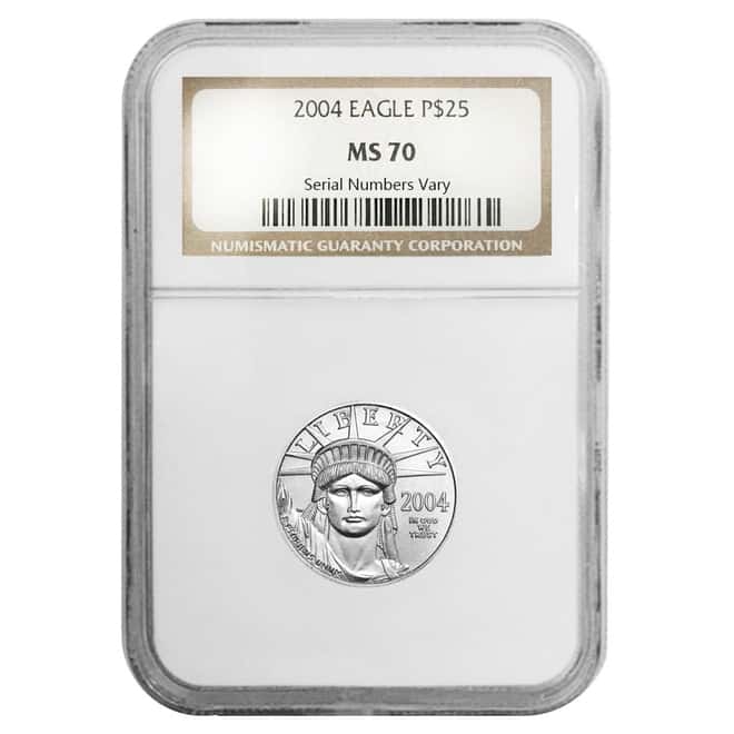 2004 1/4 oz $25 Platinum American Eagle NGC MS 70