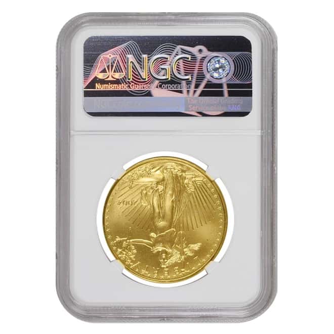 2004 1 oz $50 Gold American Eagle NGC MS 69 Mint Error (Rev Struck Thru)