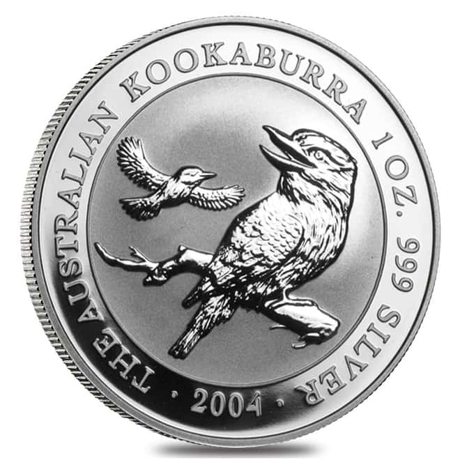 2004 1 oz Silver Australian Kookaburra Perth Mint .999 Fine BU In Cap