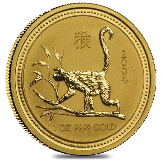 2004 1 oz Gold Lunar Year of The Monkey BU Australia Perth Mint (Series I)
