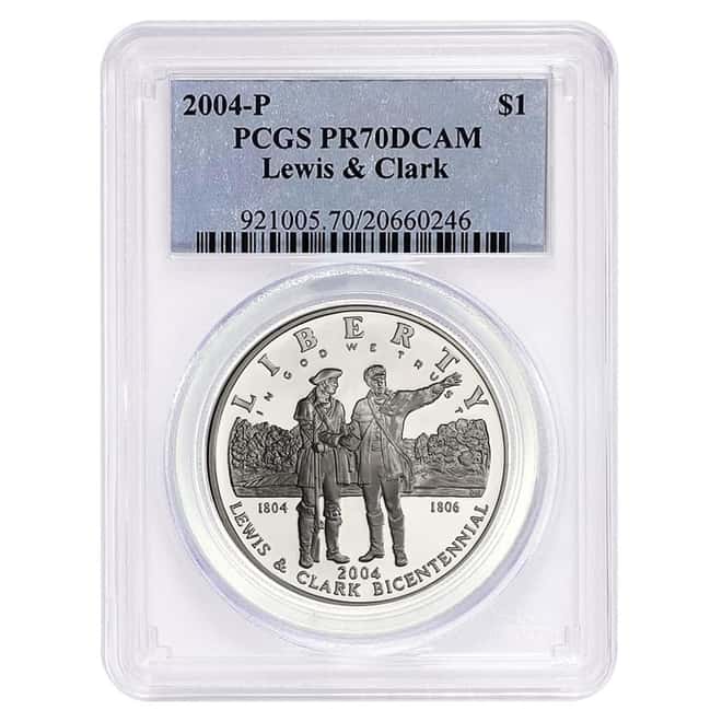 2004 P Lewis & Clark $1 Proof Silver Dollar Commem PCGS PF 70 DCAM