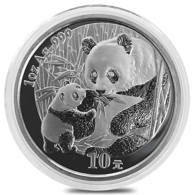 2005 1 oz Chinese Silver Panda 10 Yuan .999 Fine BU In Cap