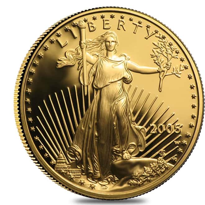 2005 W 1/2 oz $25 Proof Gold American Eagle (w/Box & COA)