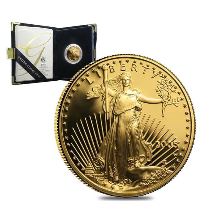 2005 W 1/2 oz $25 Proof Gold American Eagle (w/Box & COA)