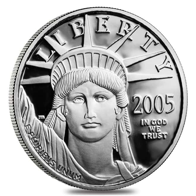 2005 W 1/4 oz $25 Platinum American Eagle Proof Coin (w/Box & COA)