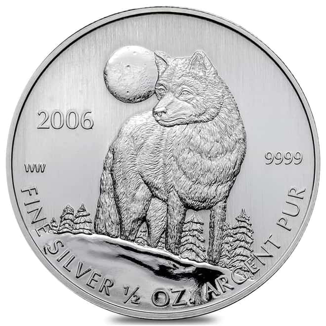 2006 1/2 oz Silver Canadian Wolf - Wildlife Series Coin BU (Sealed)
