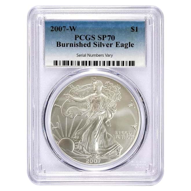2007-W 1 oz Burnished Silver American Eagle PCGS SP 70