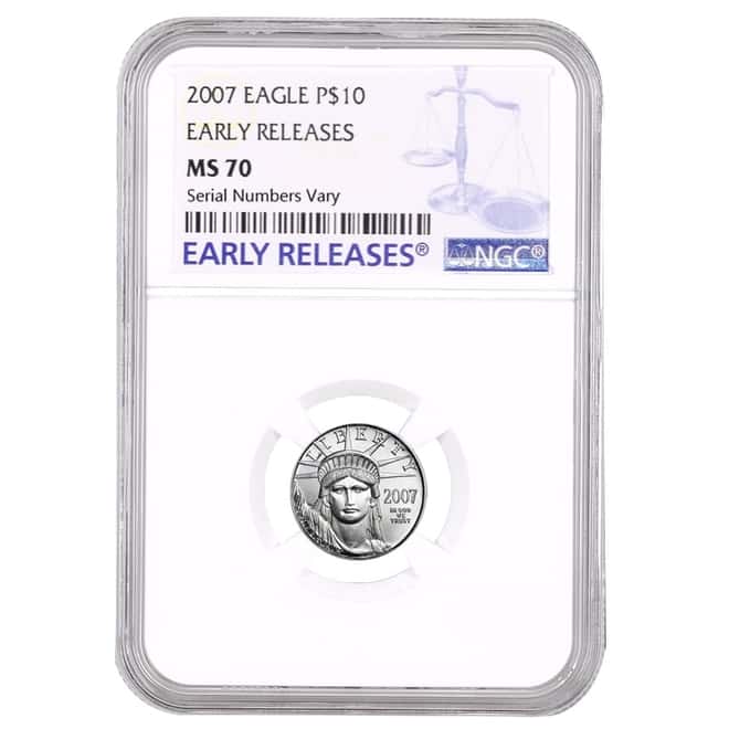 2007 1/10 oz $10 Platinum American Eagle NGC MS 70 Early Releases