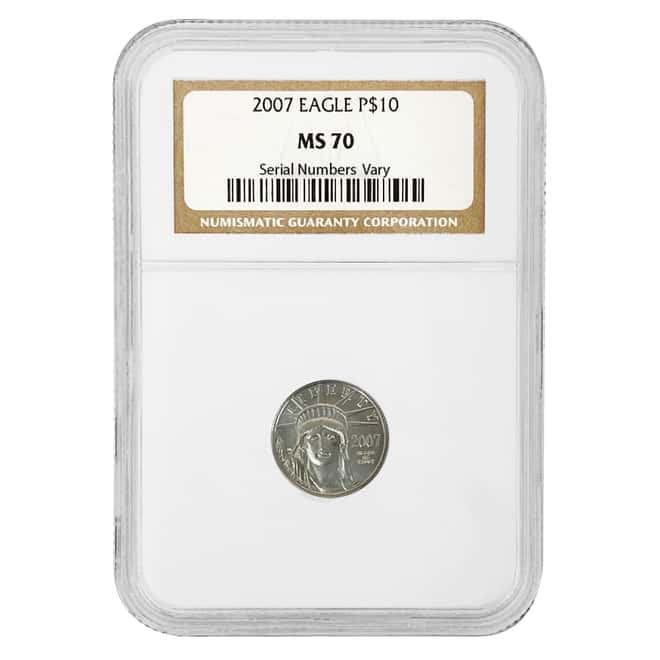 2007 1/10 oz $10 Platinum American Eagle NGC MS 70