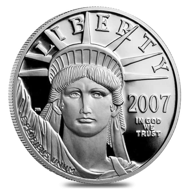 2007 W 1/2 oz $50 Platinum American Eagle Proof Coin (w/Box & COA)