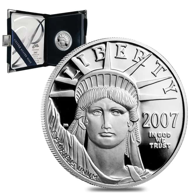 2007 W 1/2 oz $50 Platinum American Eagle Proof Coin (w/Box & COA)