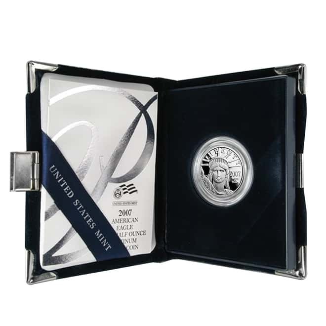 2007 W 1/2 oz $50 Platinum American Eagle Proof Coin (w/Box & COA)