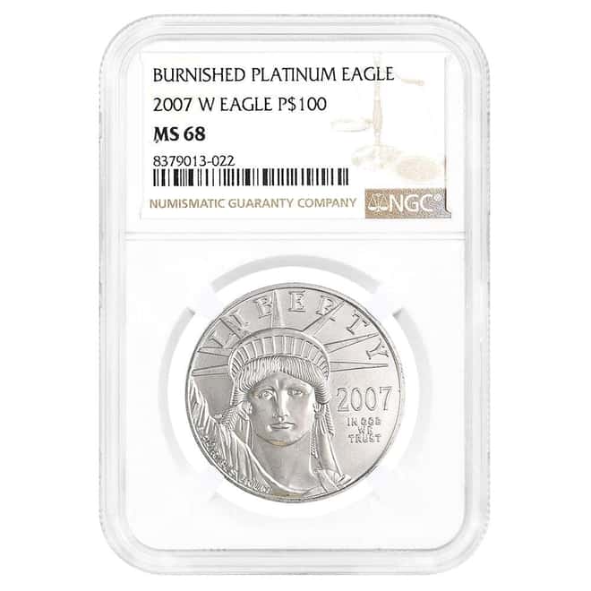 2007-W 1 oz $100 Burnished Platinum American Eagle NGC MS 68