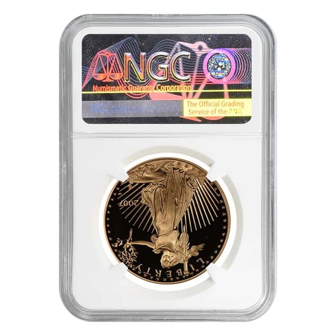 2007 W 1 oz $50 Proof Gold American Eagle NGC PF 69 UCAM Mint Error (Rev Struck Thru) 