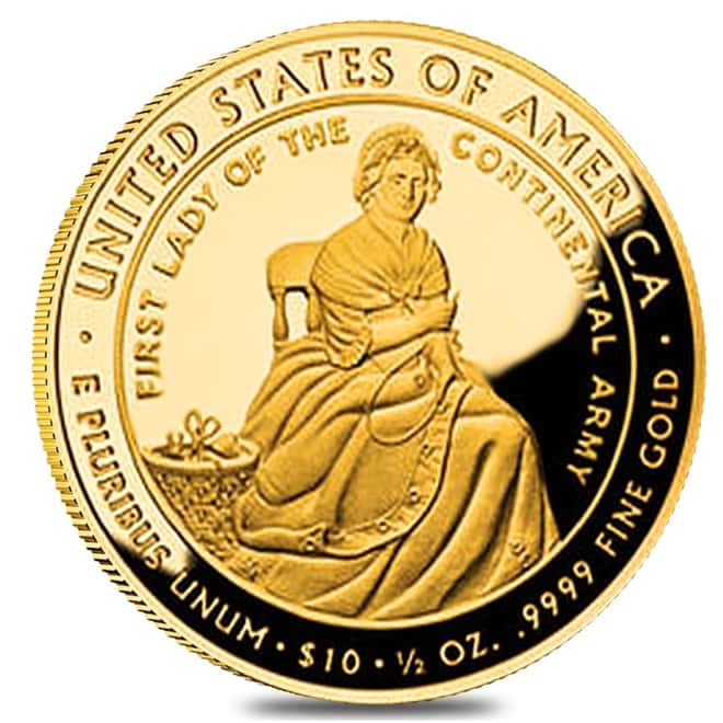 2007 W 1/2 oz $10 First Spouse - Martha Washington Gold Proof Coin (w/Box & COA)
