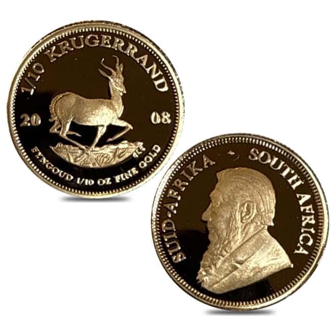 2008 South Africa 0.35 oz Proof Gold Krugerrand Oom Paul 3-Coin Set (w/Box)