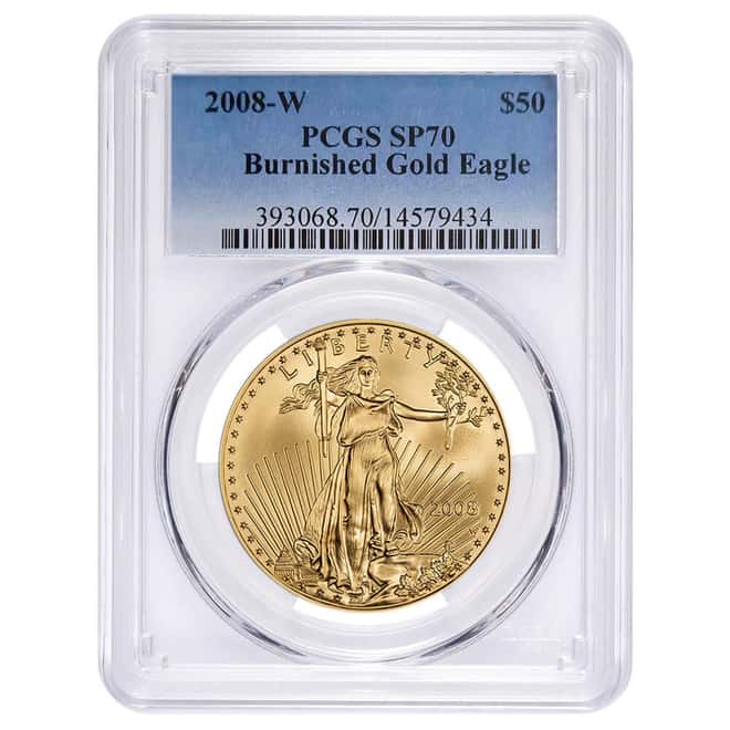 2008-W 1 oz $50 Burnished Gold American Eagle PCGS SP 70