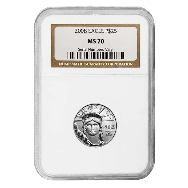 2008 1/4 oz $25 Platinum American Eagle NGC MS 70