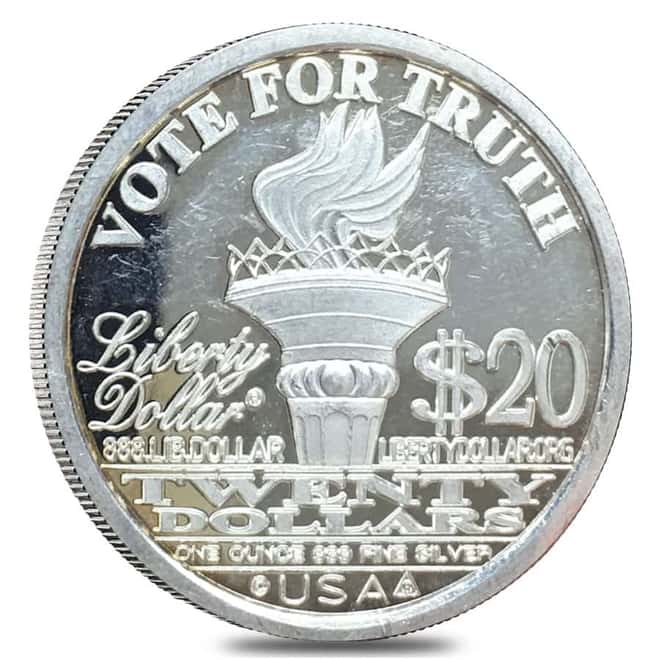 2008 1 oz NORFED Liberty Ron Paul Silver Round .999 Fine